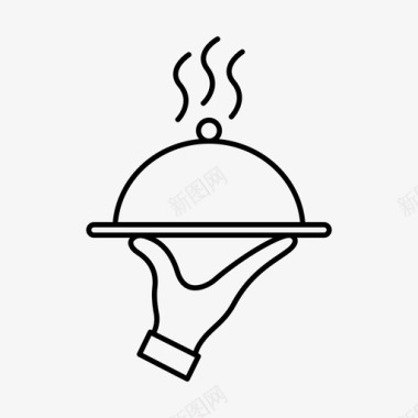 餐饮展板服务员餐饮cloche图标