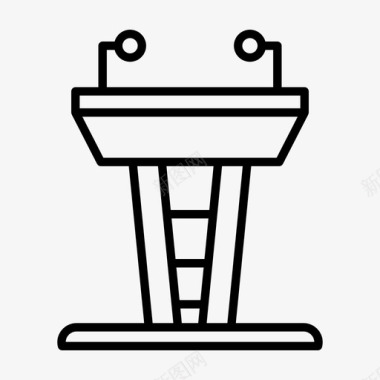 讲台讲台演讲麦克风图标