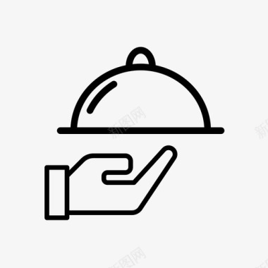 餐饮展板服务员餐饮cloche图标