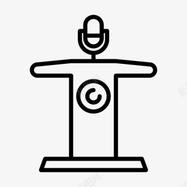 讲台讲台演讲麦克风图标