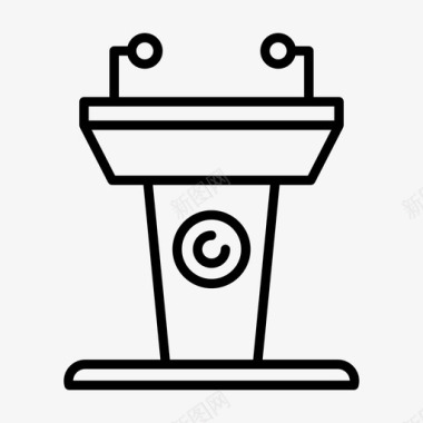 讲台讲台演讲麦克风图标