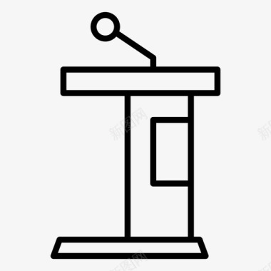 讲台讲台演讲麦克风图标