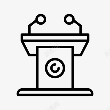 讲台讲台演讲麦克风图标