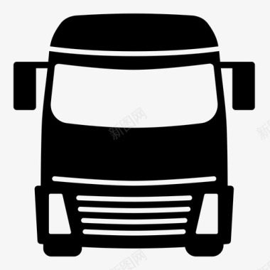 长途运输半卡车车头物流长途运输图标