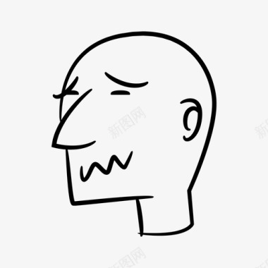 秃头男人漫画脸图标