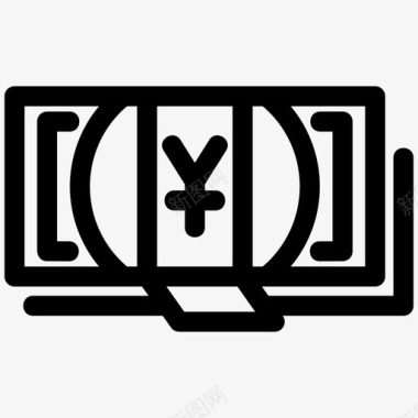 火焰美元图标日元现金货币图标