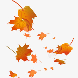 飘纱红色秋天飘落下的红色树叶矢量素材高清图片