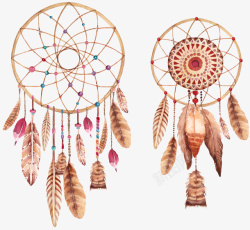 羽毛部落符号民族水彩素材