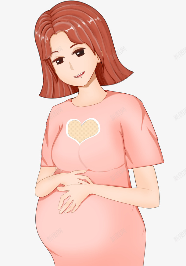 孕妇插画母亲节素材psd免抠素材_88icon https://88icon.com 大肚子 妇女 孕妇插画 孕妈咪 手摸肚子 母亲节素材