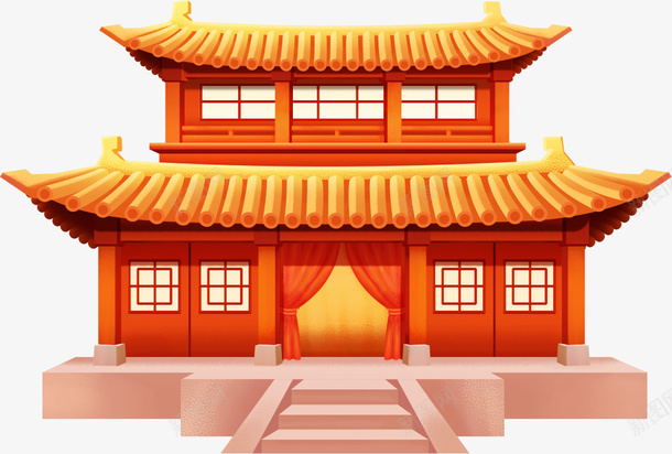 中国中国风古建筑宫殿png免抠素材_88icon https://88icon.com 中国 中国风 古建筑 宫殿