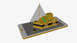 小船C4D帆船素材