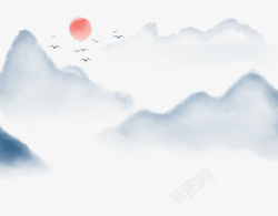 山峦云雾图片中国风清明山峦云雾缭绕高清图片