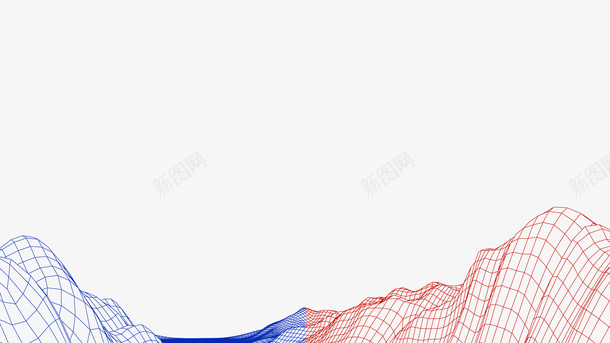红蓝网格素材png免抠素材_88icon https://88icon.com 网格 曲线 红色 蓝色 红蓝色