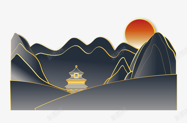 中国风青山亭子古风素材png免抠素材_88icon https://88icon.com 中国风 青山 亭子 古风素材