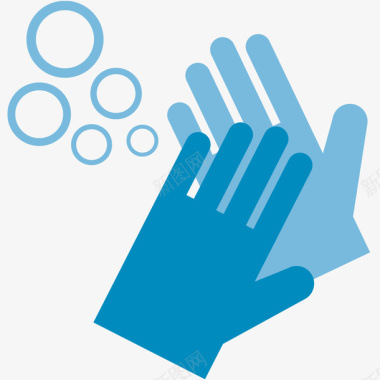 泡沫手部洗手泡沫蓝色图标图标
