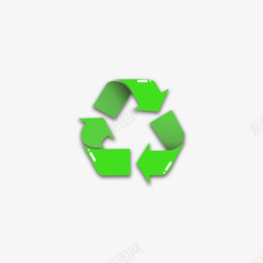 绿色T恤设计矢量循环立体回收箭头图标图标