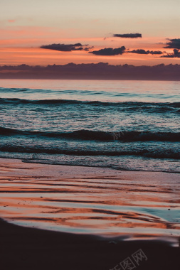 大海夕阳摄影背景摄影图片