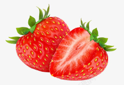 新鲜草莓微距特写养无核水果高清图片