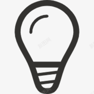 灯泡矢量素材黑色灯泡图标元素图标