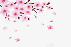 春天樱花手绘卡通元素图高清图片