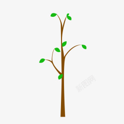 手绘树苗植物植树节元素素材
