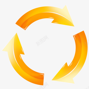迭代流程立体三项循环箭头图标