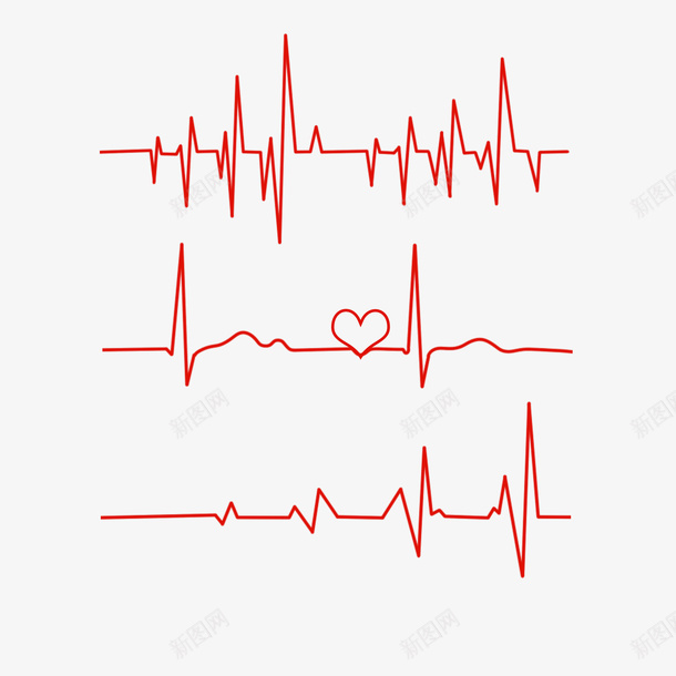 红色心跳图折线png免抠素材_88icon https://88icon.com 红色 心跳图 心跳 输血 医疗健康 折线 心跳线图