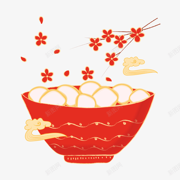 中国风元宵节吃汤圆png免抠素材_88icon https://88icon.com 国潮 汤圆 元宵节 节日