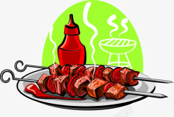 烧烤文化肉串烤串羊肉串烤肉高清图片