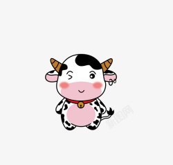 黑白牛可爱卡通小奶牛高清图片