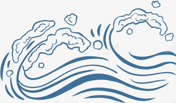 手绘海浪卡通png免抠素材_88icon https://88icon.com 卡通 卷起的海浪 手绘 抽象海浪素材 浪花 海浪 海浪形状