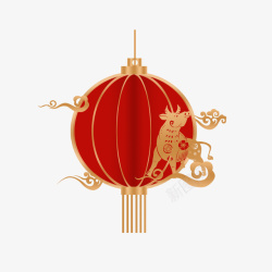 春节新年国潮元素灯笼装饰背景金色素材