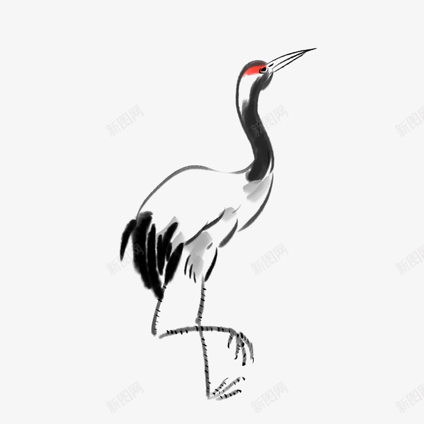 水墨 仙鶴圖 水墨仙鶴PSD圖案素材免費下載，可愛卡通圖片，尺寸2000 × 2000px