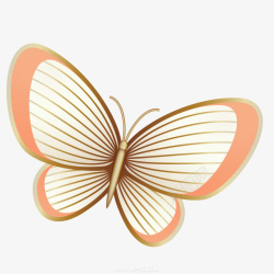 创意昆虫剪纸风金色蝴蝶插画高清图片