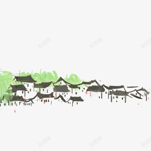 清明节山峦房子水墨风png免抠素材_88icon https://88icon.com AI素材清明节 传统清明节 山峦 房子 水墨风