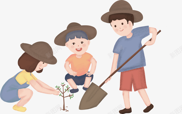 种树的小朋友们png免抠素材_88icon https://88icon.com 种树 植树 小孩 伙伴