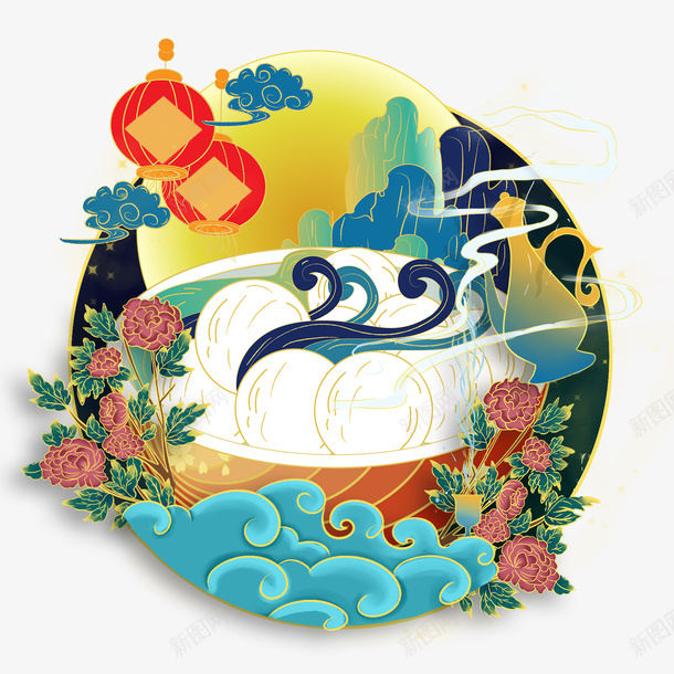 中国风元宵节元宝png免抠素材_88icon https://88icon.com 中国风 国潮 汤圆 节日