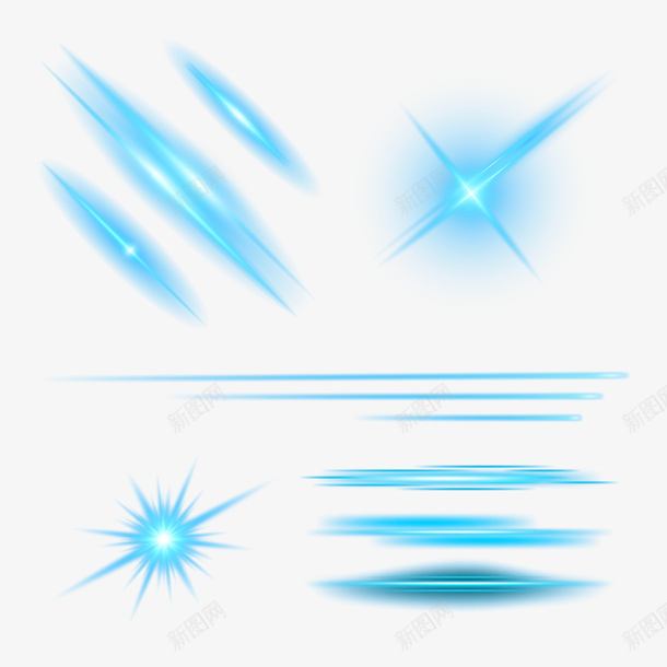 蓝色高清装饰星光矢量素材png免抠素材_88icon https://88icon.com 蓝色光效 矢量星光 光线 光晕 光影 镜头光效 光感