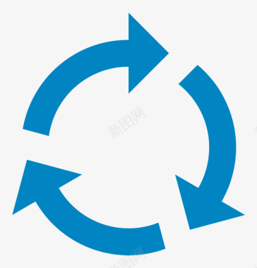 循环蓝色循环符号图标