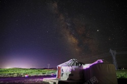 草原夜景草原夜空银河漫天草原风景夜景高清图片