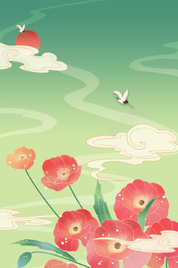 春天手绘背景图花朵装饰元素图背景