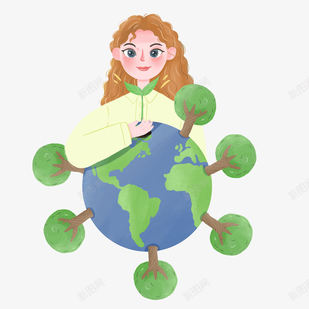卡通手绘保护地球环保植树造林png免抠素材_88icon https://88icon.com 卡通 手绘 保护地球 环保 植树 造林 呵护地球 大自然 植树节