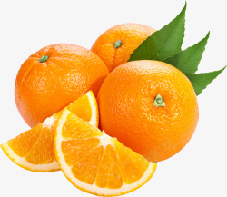 烹饪食材橙子叶子水果香橙高清图片