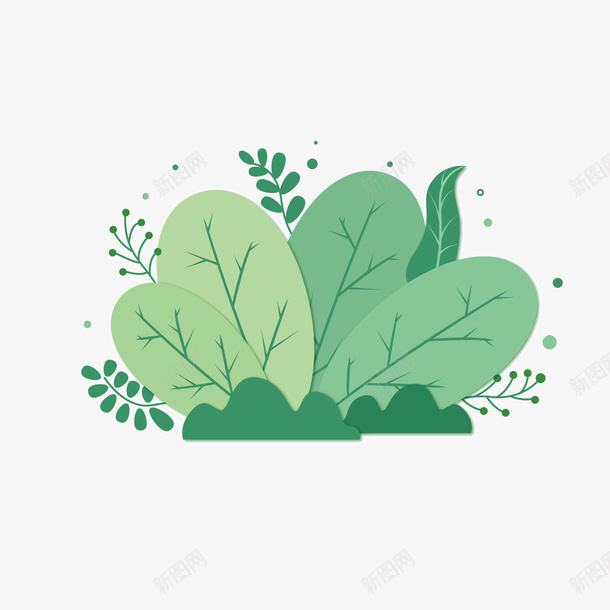 卡通绿色春季植物元素png免抠素材_88icon https://88icon.com 卡通 绿色 春季 植物元素