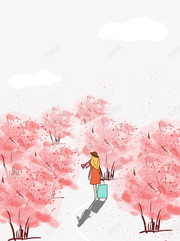 手绘花海卡通人物元素图psd免抠素材_88icon https://88icon.com 元素图 动漫花海 卡通人物 大树漫画版 手绘 春天 樱花树 樱花漫画 水彩 花海