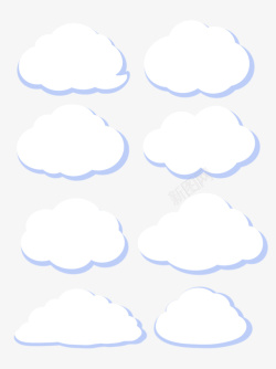 白云简约卡通云朵免抠素材白云透明图可爱插画高清图片