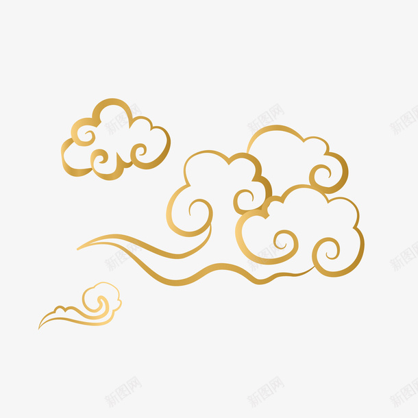 金色祥云中国风png免抠素材_88icon https://88icon.com 金色 祥云 中国风 装饰元素