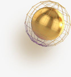3D金色球地球素材