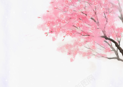 手绘梅花树一树梅花树芽子手绘元素高清图片