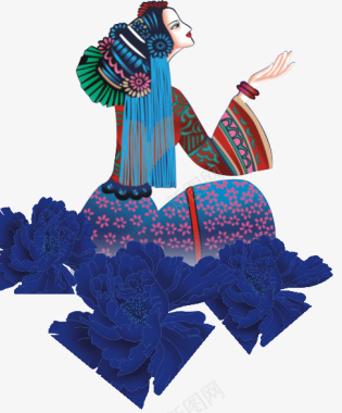 少数民族藏族元素藏族美女图标